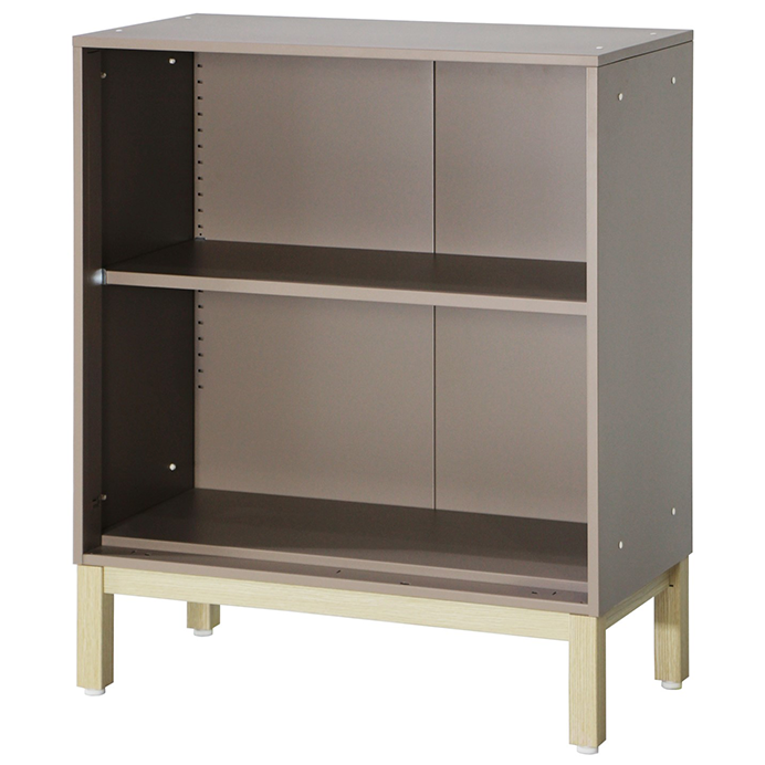 PREDONA スチールオープン書庫 2段 脚付き